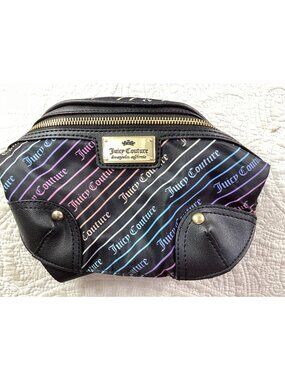 Juicy Couture Multicolor Striped Logo Fanny Pack Waist Bag With Gold Accents